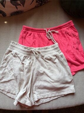 Women’s Lounge Shorts — Pink & Cream Drawstring Shorts